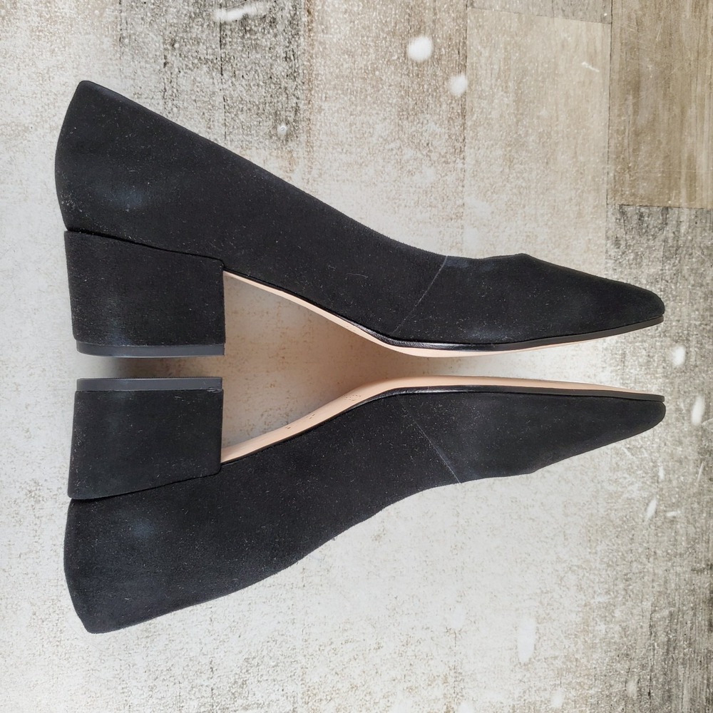 Bernardo Millie Womens Pumps Sz 8.5 M Black Suede Block Heel Pointed Toe - Picture 6 of 10